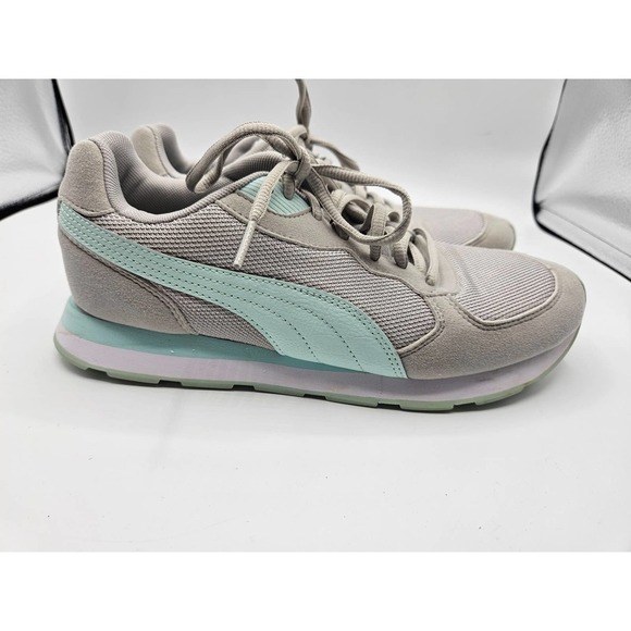 Puma Soft Foam Optimal Comfort Size 9 Light Gray/Teal Green Athletic Shoes - Picture 1 of 12